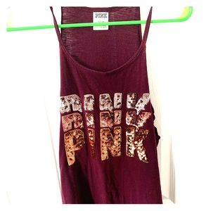 PINK by Victoria Secret Maroon and sequince tank